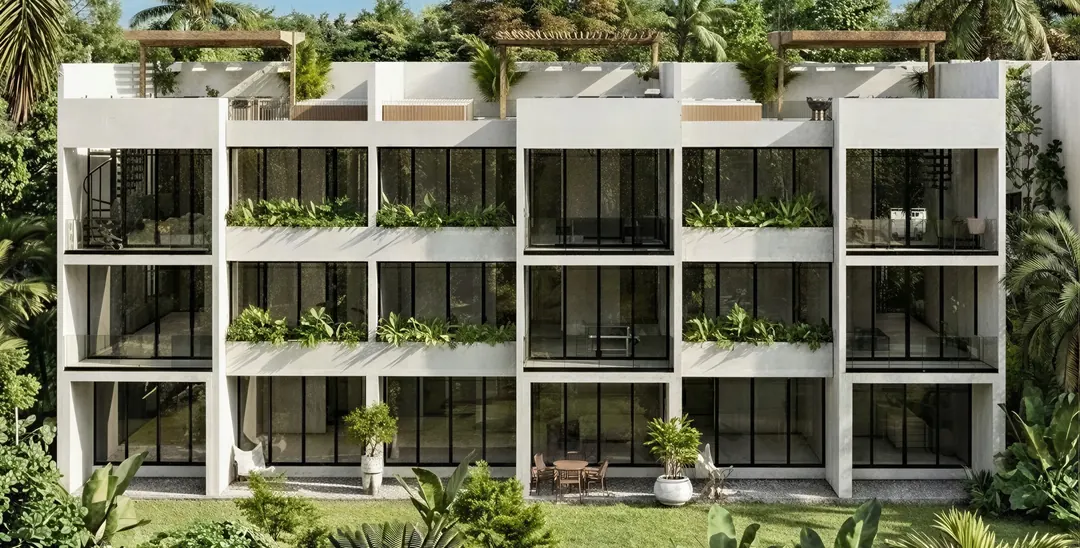 Fachada del edificio C, el más grande del conjunto