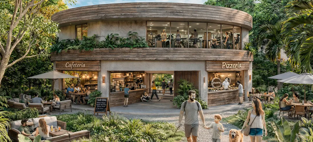 El Nido, el edificio circular de espacios comerciales y recreativos del conjunto
