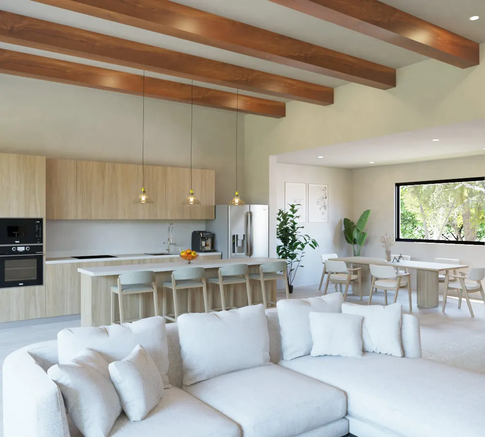 Render de la villa tipo a, por dentro, vista 2