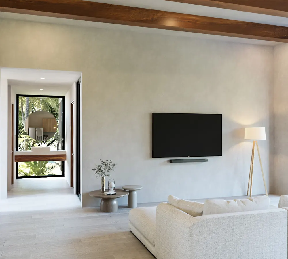 Render de la villa tipo b, por dentro, vista 3