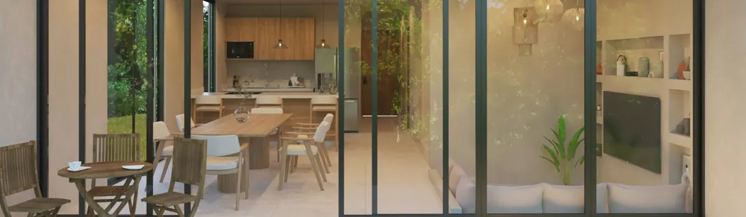 Render de la villa tipo c, por dentro, vista 1