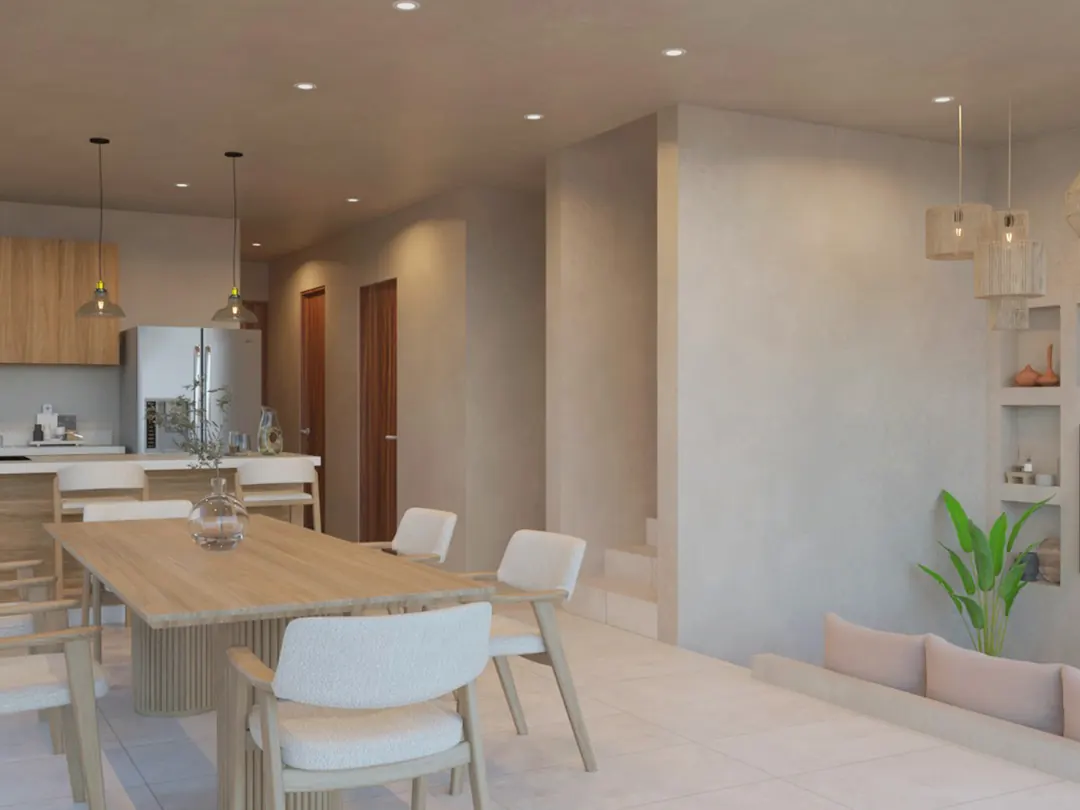 Render de la villa tipo c, por dentro, vista 2