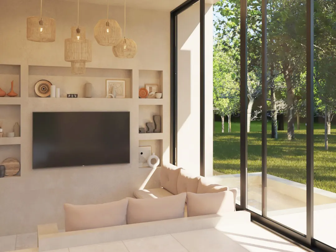 Render de la villa tipo c, por dentro, vista 3